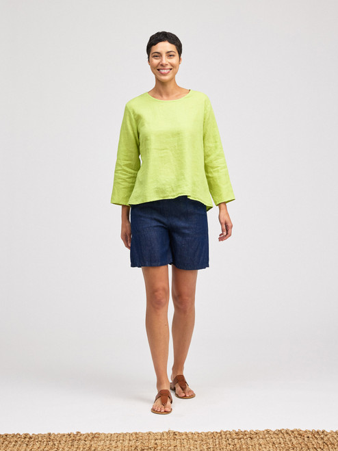 Cut Loose Hanky Linen Split Back Top