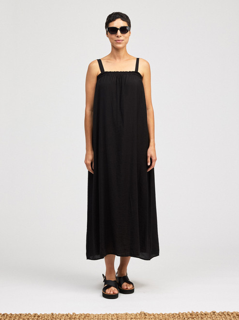 Cut Loose Rayon Parachute Ruched Maxi Dress