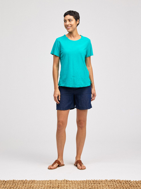 Cut Loose Linen Cotton Jersey Crop Top