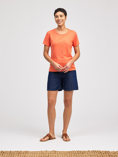 Cut Loose Linen Cotton Jersey Bias Tee