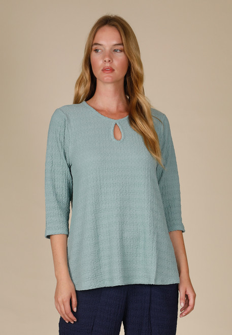 Inoah Mint Key Hole Textured Top