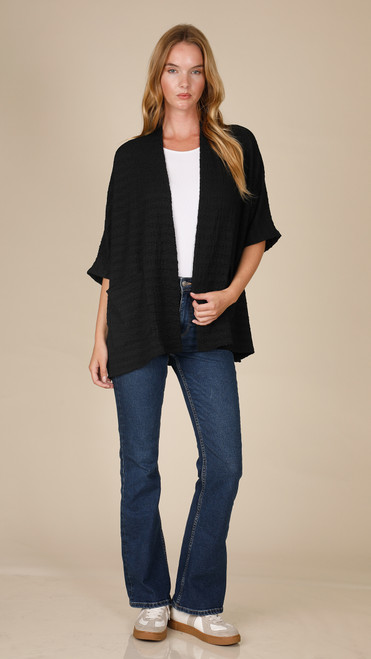 Inoah Black Textured Cardigan
