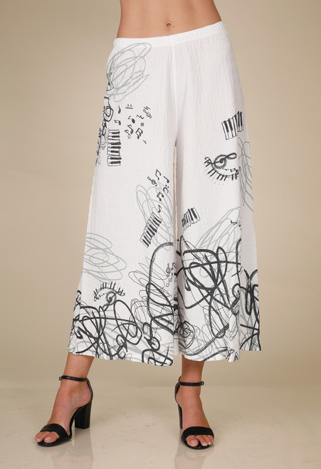 Inoah Classical Tune Wide Leg Textured Pant