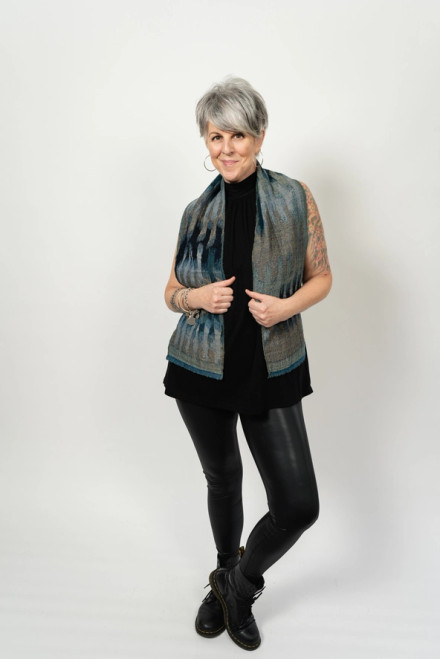 In Style Moroccan Blue Merino Wool Scarf