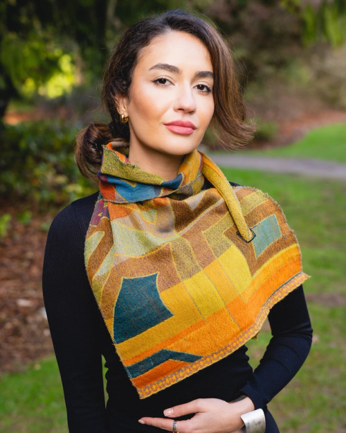 In Style Citron Wool Pointed Scarf
