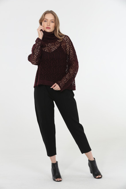 Terra Merlot Open Weave Top