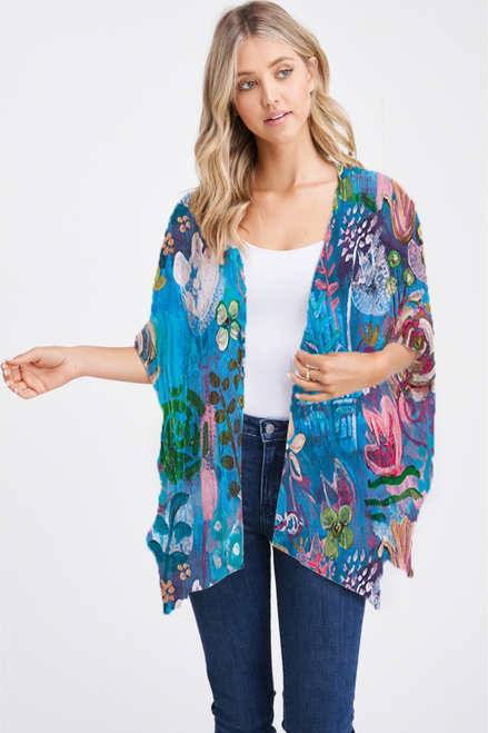 Et' Lois Blue Beauty Open Wrap Shawl