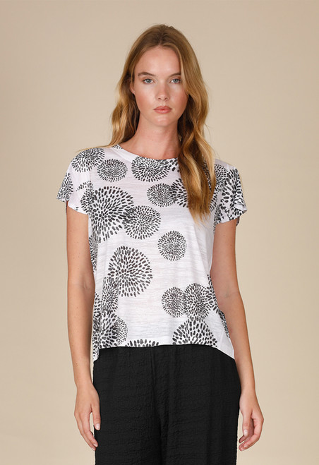 Inoah Shadow Petals Burnout Top