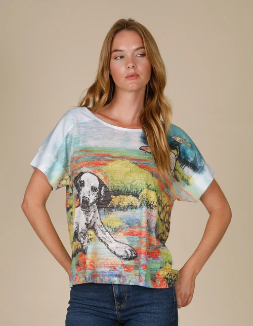 Inoah Friends Fur-ever Burnout Top
