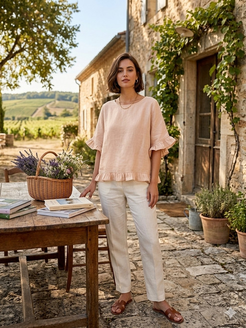 Linen & Cotton House Ruffle Blouse