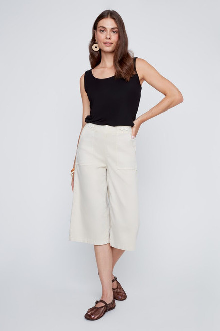 Coco Y Club Off-White Pull-On Capri Pants