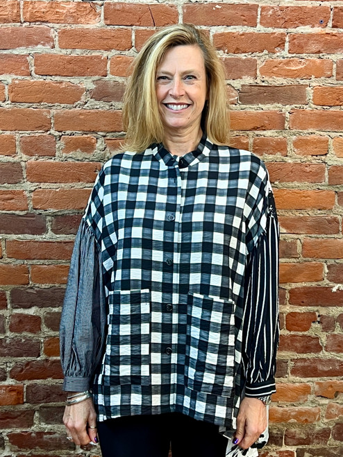 Shana Mixed Print Swing Shirt