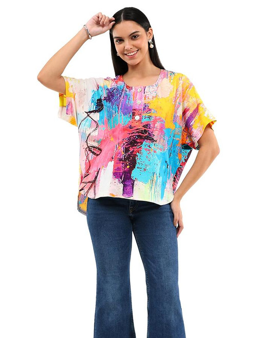 Parsley & Sage Brights Cotton Stretch Henley Top