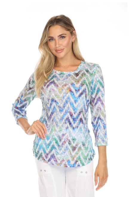 Carine Chevron Haze Crinkle Top