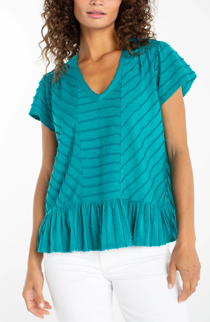 Liverpool Teal Peplum Jersey Top