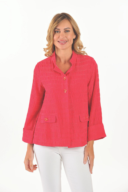 Lemon Grass Rose Ruched Jacket