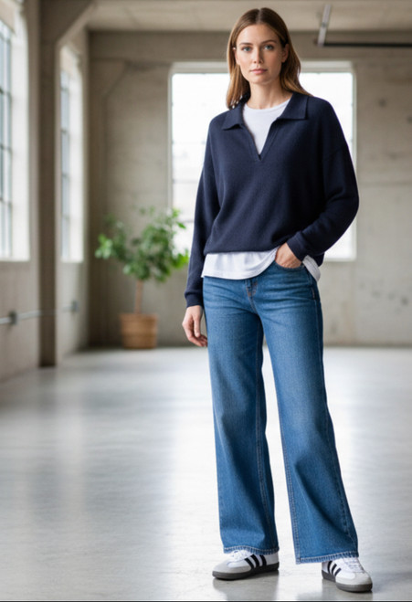 Nally & Millie Twofer Collared Top