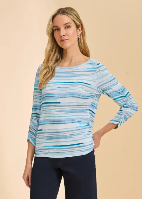 French Dressing Blue Stripey Jersey Top