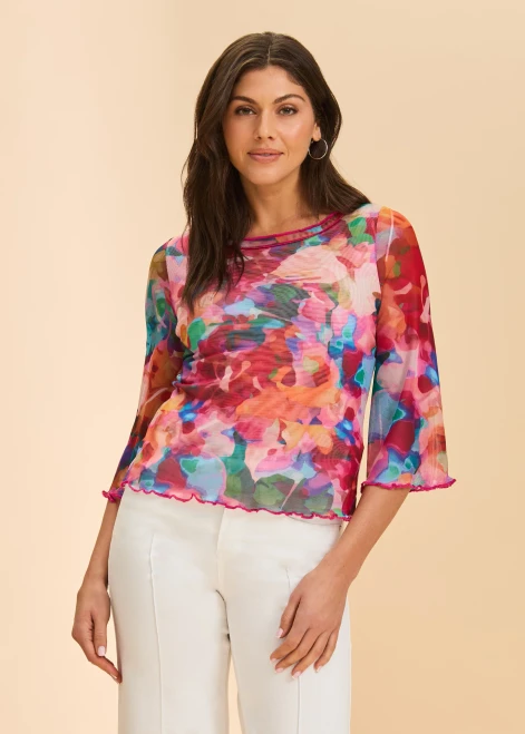 French Dressing Color Pop Mesh Top