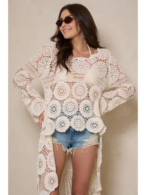 Saachi Hi-Low Crochet Cover Up