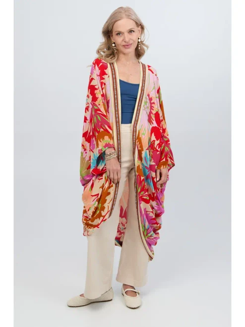 Saachi Wing Sleeve Floral Kimono