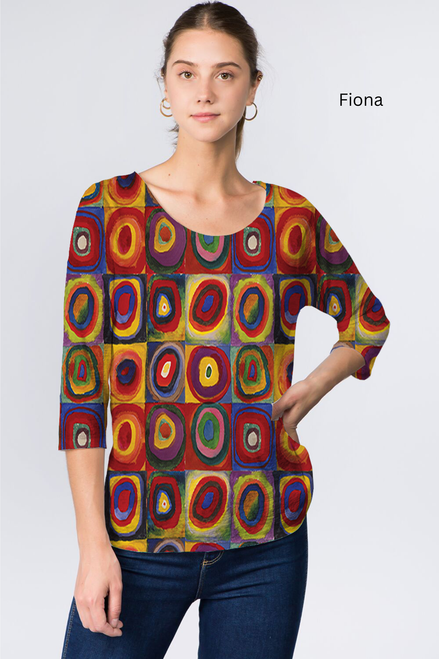 Et' Lois Red Square Soft Knit Top