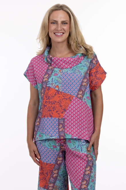 Shannon Passero Wanderlust Cotton Gauze Cowl Top