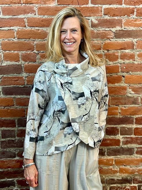 Shana Khaki Cosmic Wrap Swing Jacket