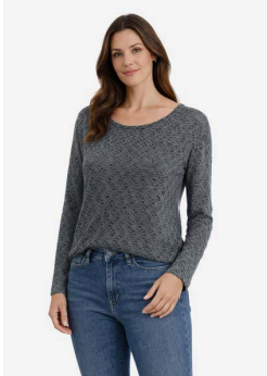 Cut Loose Blk/Nat Crochet Boatneck Tee