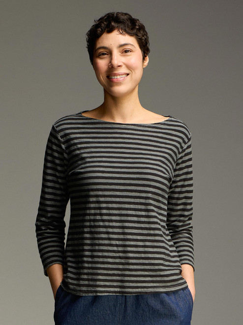 Cut Loose Black Stripe Boatneck Tee
