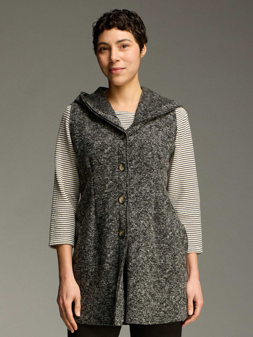 Cut Loose Marled Boiled Wool Hooded Vest