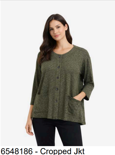 Cut Loose Crimped Fabric Cropped Jacket