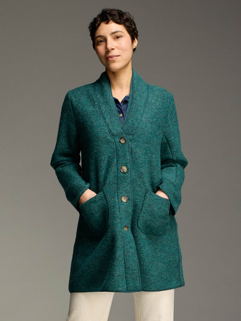 Cut Loose Boiled Wool Mid-Length Coat