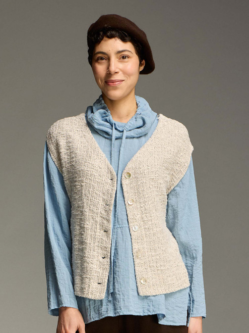 Cut Loose Texture Sweater Knit Reversible Vest