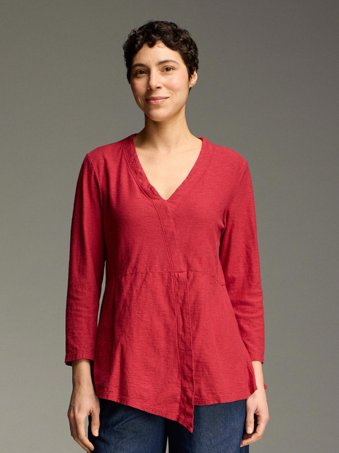 Cut Loose Linen Cotton Jersey Wrap Top