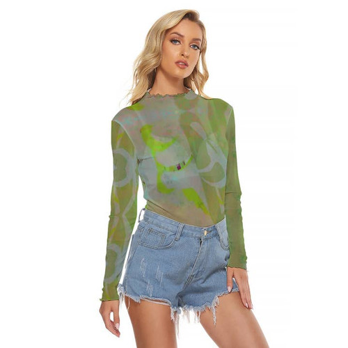 Anita Bradley Two Figures Green Mesh Top