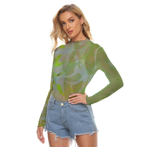 Anita Bradley Two Figures Green Mesh Top