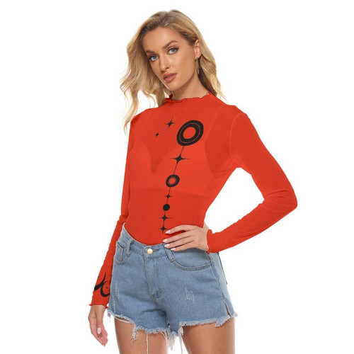Anita Bradley Red Celestial Mesh Top