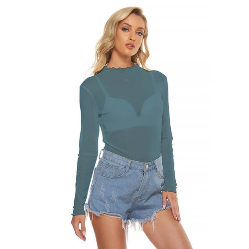 Anita Bradley Isis Soft Teal Mesh Top
