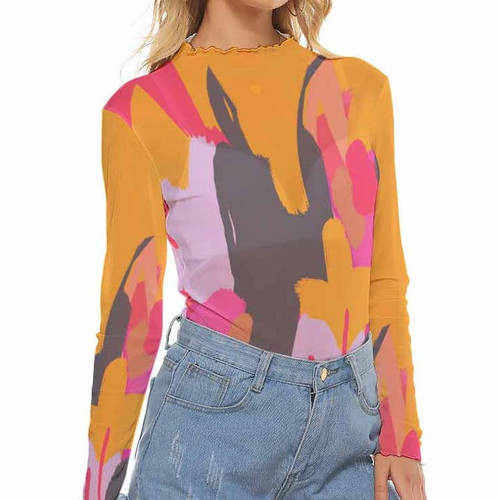 Anita Bradley Pop Orange Mesh Top