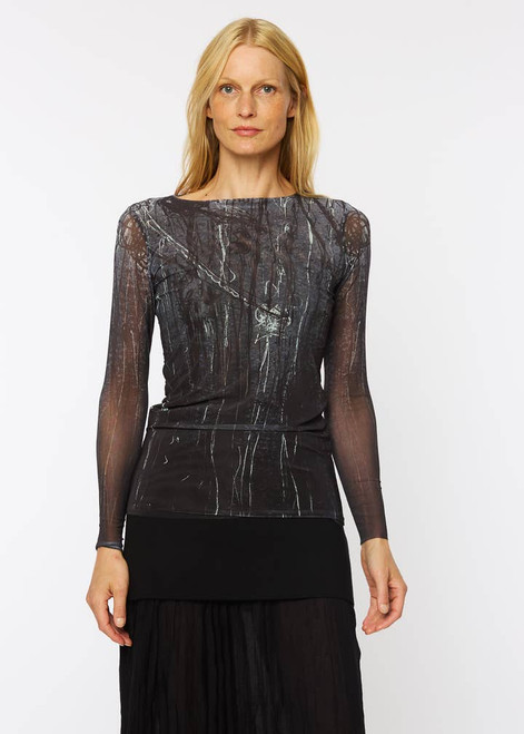 AMB Designs Nocturnal Bloom Florence Double Sheer Top
