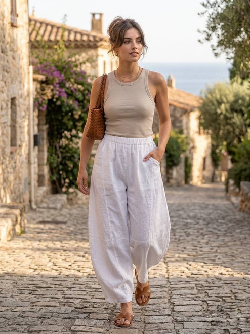 Linen & Cotton House Structured Panel Pant