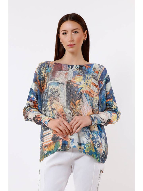 TINA Stephens Expressionism Batwing Sweater