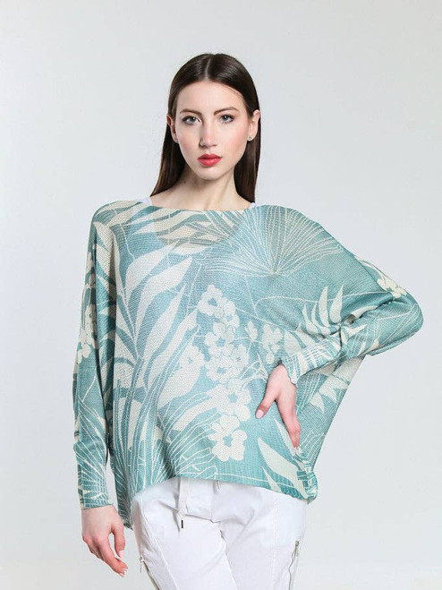 TINA Stephens Palm Batwing Sweater