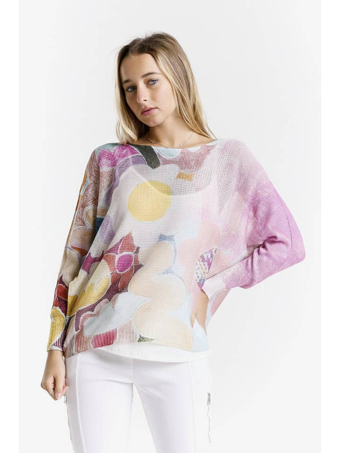 TINA Stephens Daisy Batwing Sweater