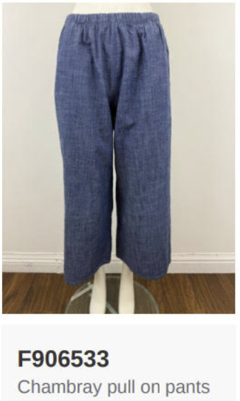 Nally & Millie Chambray Pull On Pant