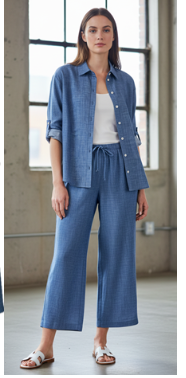 Nally & Millie Chambray Pull On Drawstring Pants