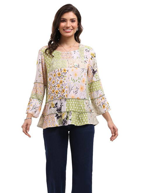 Parsley & Sage Patchwork Print Top