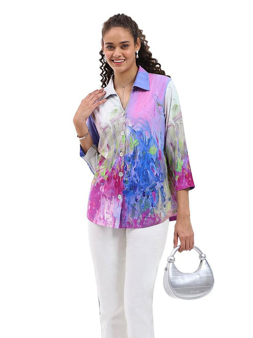 Parsley & Sage Monet Stretch Cotton Shirt