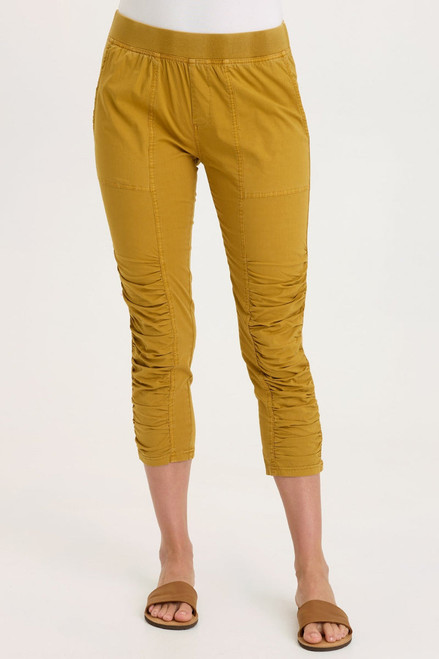 XCVI Mustard Stretch Poplin Crop